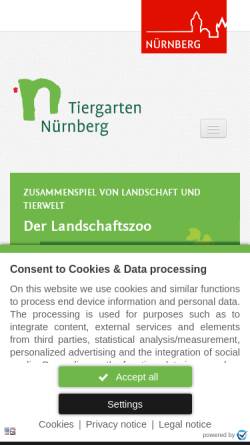 Vorschau der mobilen Webseite tiergarten.nuernberg.de, Tiergarten Nürnberg