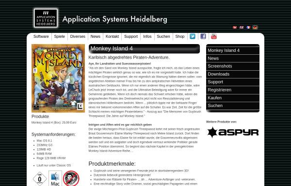 Vorschau von www.application-systems.de, Flucht von Monkey Island