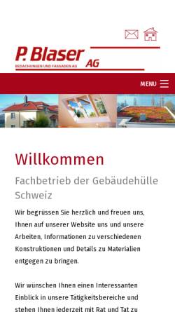 Vorschau der mobilen Webseite www.blaser-bedachungen.ch, Blaser Bedachungen