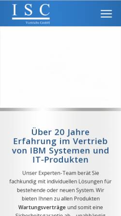 Vorschau der mobilen Webseite www.isc-vertrieb.de, ISC Isenberg Computer Vertriebs GmbH