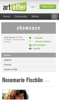 Vorschau der mobilen Webseite www.artoffer.com, Fischlin, Rosemarie