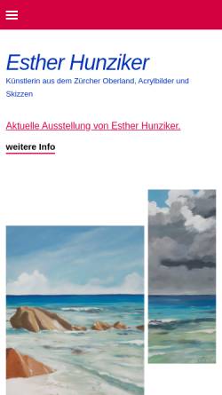 Vorschau der mobilen Webseite www.hunziker-art.ch, Hunziker, Esther
