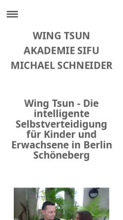 Vorschau der mobilen Webseite www.sifu-schneider.de, WingTsun Schule Michael Schneider
