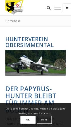 Vorschau der mobilen Webseite www.hunterverein.ch, Hunterverein Obersimmental