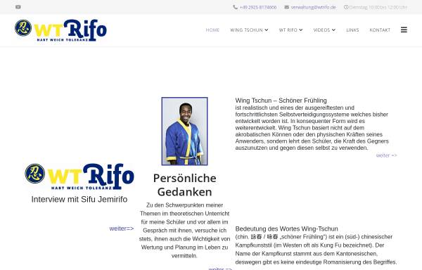 Vorschau von www.wtrifo.de, WT- Rifo Kampfkunst
