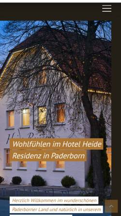 Vorschau der mobilen Webseite www.heideresidenz.de, Hotel Restaurant Heide Residenz