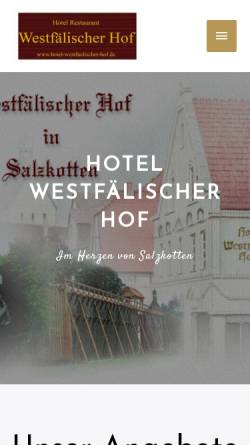 Vorschau der mobilen Webseite www.hotel-westfaelischer-hof.de, Hotel Restaurant Westfaelischer Hof