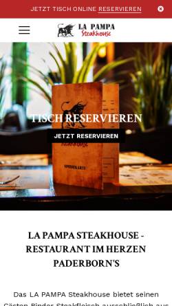Vorschau der mobilen Webseite www.lapampa.de, La Pampa - Steakhouse