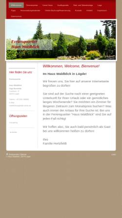 Vorschau der mobilen Webseite www.waldblick-luegde.de, Haus Waldblick