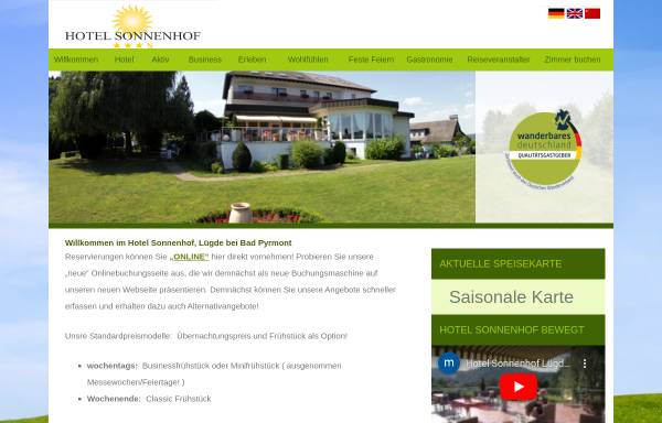 Vorschau von www.hotelsonnenhof.com, Hotel Sonnenhof