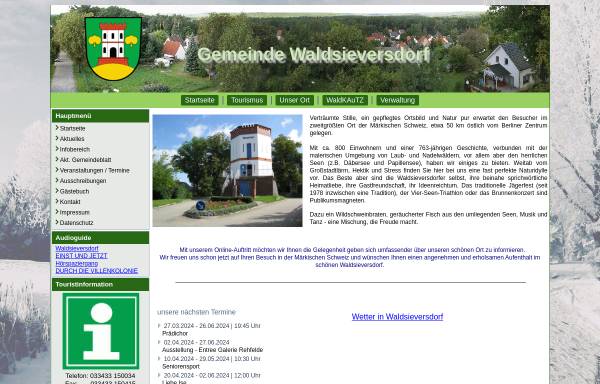 Vorschau von www.waldsieversdorf.info, Gemeinde Waldsieversdorf