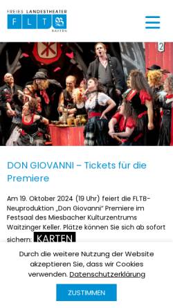 Vorschau der mobilen Webseite www.flt-bayern.de, Miesbach, Freies Landestheater Bayern