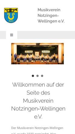 Vorschau der mobilen Webseite musikverein-notzingen.de, Notzinger Dorfmusik