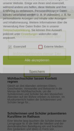 Vorschau der mobilen Webseite www.mühlbachschule.de, Mühlbachschule