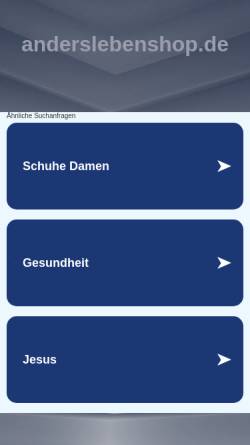 Vorschau der mobilen Webseite www.anderslebenshop.de, Reiki Michael Bressler