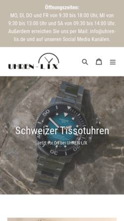 Vorschau der mobilen Webseite uhren-lix.de, Uhren Lix