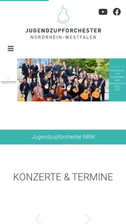 Vorschau der mobilen Webseite www.jugendzupforchester.de, Jugendzupforchester Nordrhein-Westfalen