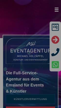 Vorschau der mobilen Webseite www.mh-eventagentur.de, MH Eventagentur - Veranstaltungsagentur
