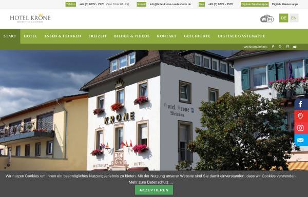 Vorschau von www.hotel-krone-ruedesheim.de, Hotel Krone