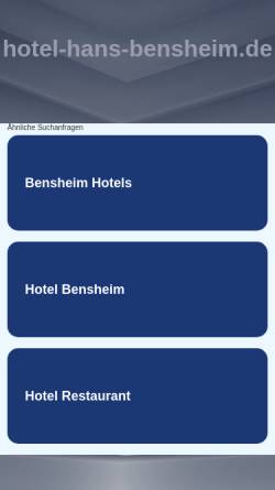Vorschau der mobilen Webseite www.hotel-hans-bensheim.de, Hotel Hans