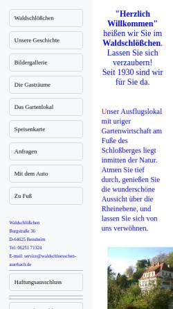 Vorschau der mobilen Webseite www.waldschloesschen-auerbach.de, Waldschlößchen Auerbach
