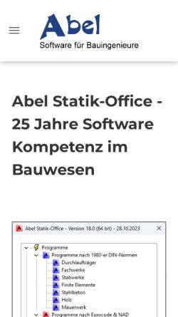 Vorschau der mobilen Webseite www.abel-software.de, Abel-Softwareentwicklung