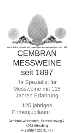 Vorschau der mobilen Webseite cembran.at, Cembran Weinkeller