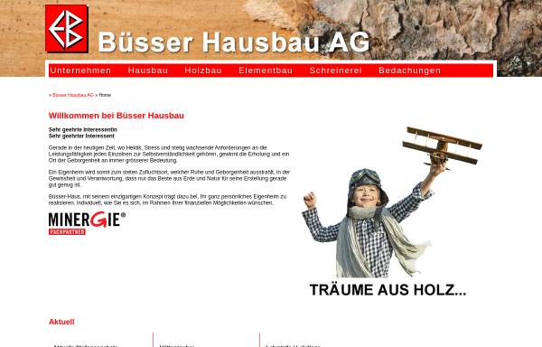Vorschau von www.buesserhaus.ch, Büsser Hausbau AG