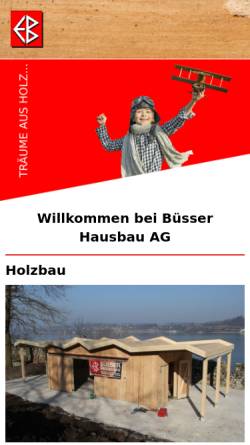 Vorschau der mobilen Webseite www.buesserhaus.ch, Büsser Hausbau AG