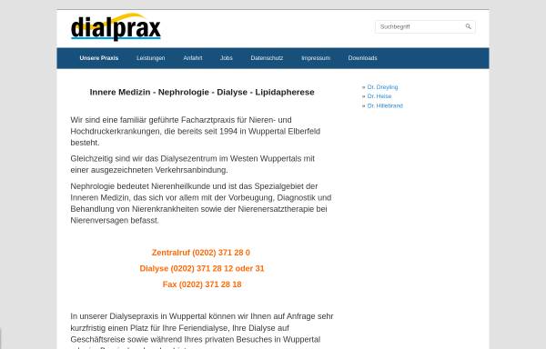 Vorschau von www.dialprax.de, Dr. Karl Wilhelm Dreyling, Dr. Gunhild Heise & Dr. Jan Hillebrand, Nephrologische Gemeinschaftspraxis