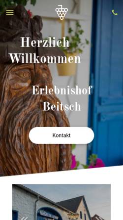 Vorschau der mobilen Webseite www.erlebnishofbeitsch.de, Erlebnishof Beitsch