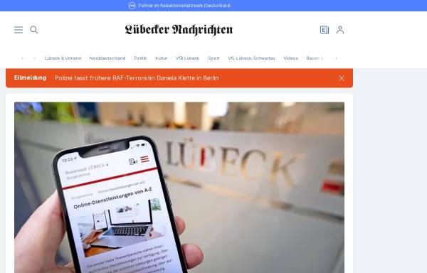 Vorschau von www.ln-online.de, Lübecker Nachrichten