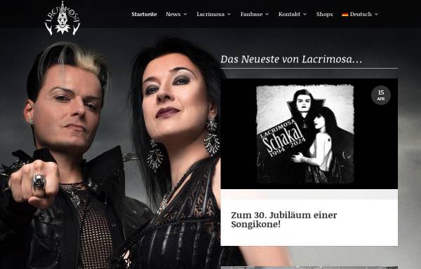 Vorschau von www.lacrimosa.ch, Lacrimosa