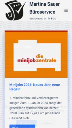 Vorschau der mobilen Webseite www.service-ohv.de, Büroservice & Unternehmensberatung Martina Günther