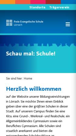 Vorschau der mobilen Webseite www.fesloe.de, Freie Evangelische Schule Lörrach