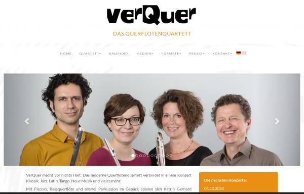 Vorschau von www.querfloetenquartett.de, VerQuer flutes unlimited