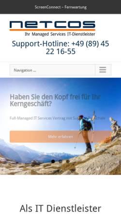 Vorschau der mobilen Webseite netcos.de, netcos GmbH