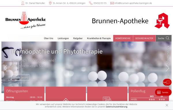 Vorschau von www.brunnen-apotheke-loeningen.de, Brunnen-Apotheke