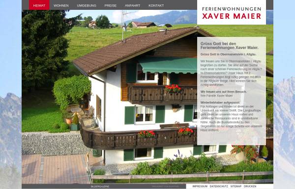 Vorschau von www.fewo-obermaiselstein.de, Ferienwohnungen Xaver Maier