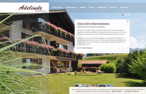 Vorschau von www.adelinde.de, Gästehaus Adelinde