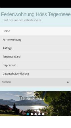Vorschau der mobilen Webseite www.ferienwohnung-hoess-tegernsee.de, Ferienwohnung Höss