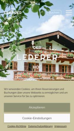 Vorschau der mobilen Webseite www.ledererhof.de, Hotel Ledererhof