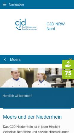 Vorschau der mobilen Webseite www.cjd-bbw-niederrhein.de, CJD Berufsbildungswerk Niederrhein