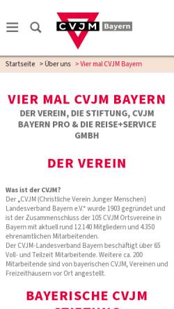 Vorschau der mobilen Webseite www.bayerischecvjmstiftung.de, Bayerische CVJM-Stiftung