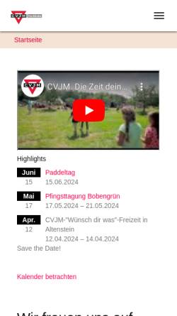 Vorschau der mobilen Webseite cvjm-forchheim.de, CVJM Forchheim