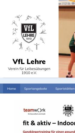 Vorschau der mobilen Webseite www.vfl-lehre.de, VfL Lehre