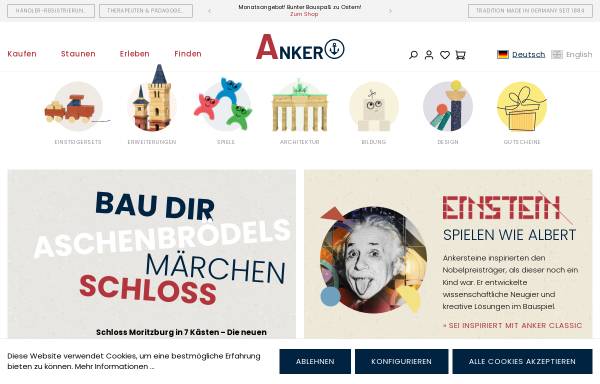 Vorschau von www.ankerstein-onlineshop.de, Anker Steinbaukasten GmbH
