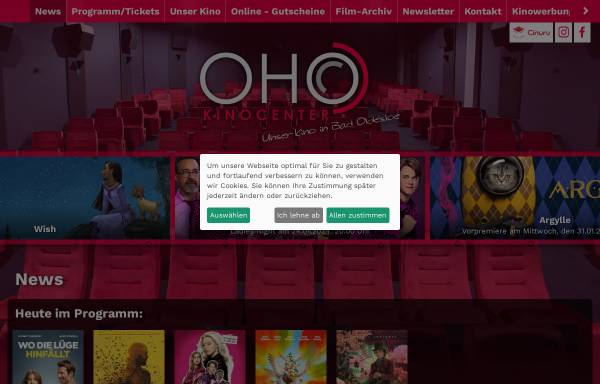 Vorschau von www.oho-kino.de, OHO-Kinocenter Bad Oldesloe