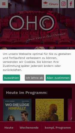 Vorschau der mobilen Webseite www.oho-kino.de, OHO-Kinocenter Bad Oldesloe