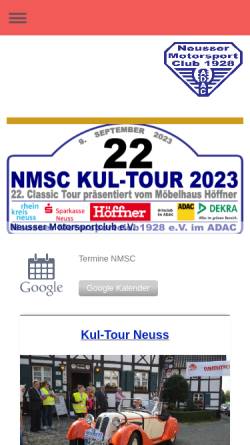 Vorschau der mobilen Webseite www.nmsc.de, Neusser Motor Sport Club
